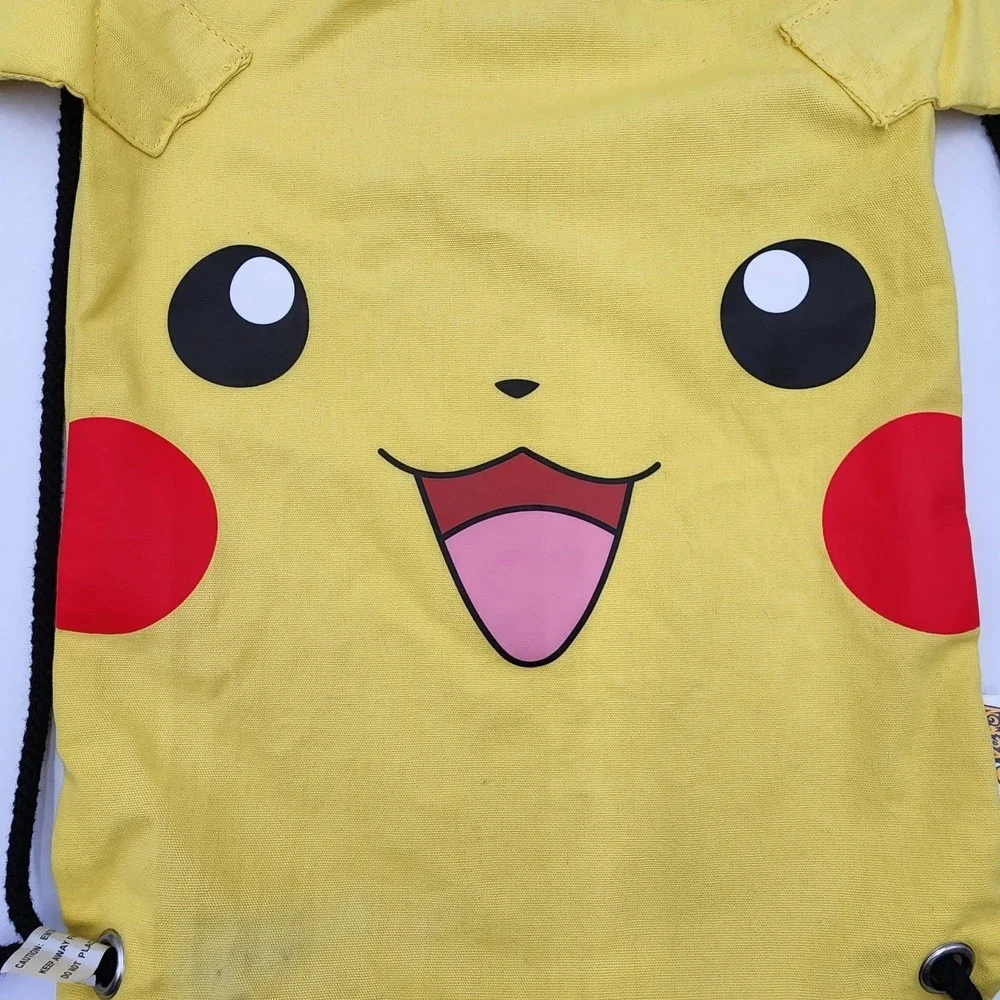 Pokemon Pikachu Drawstring Backpack Bag 2011 Nintendo Yellow Character Sack